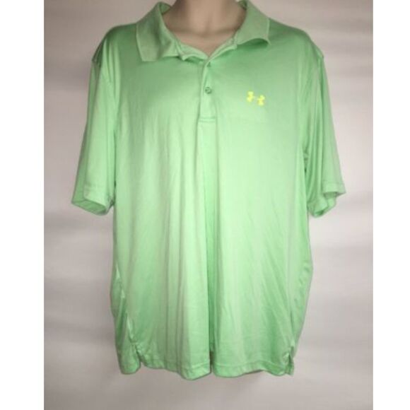 Under Armour Polo Shirt Mens Large Mint Loose Fit - Picture 1 of 6